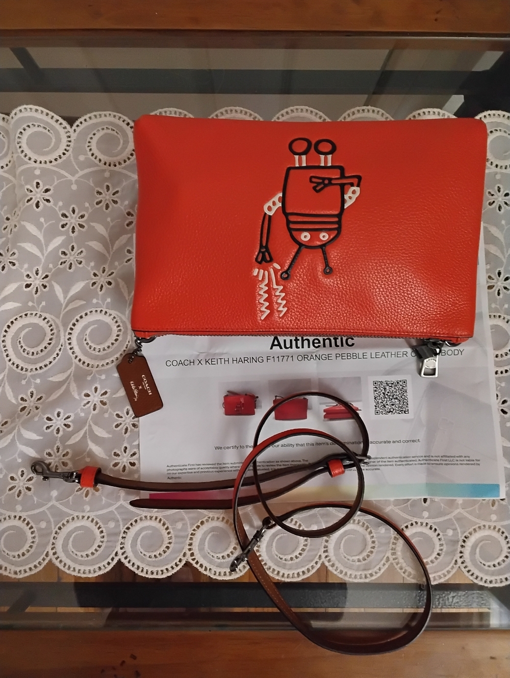 COACH X KEITH HARING ROBOT CROSSBODY BAG + WALLET Purse - Picture 12 of 14